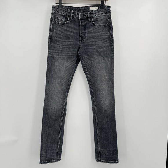 AllSaints Other - Allsaints Jean Men 30x30 Gray Cigarette Skinny Fit Button Fly Stretch Denim Goth